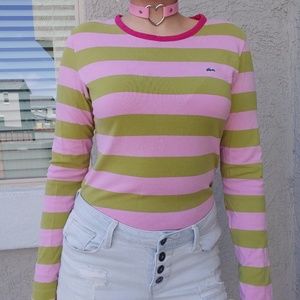 Lacoste Tops - Lacoste pink and green sweater Lacoste Tops - Lacoste pink and green sweater